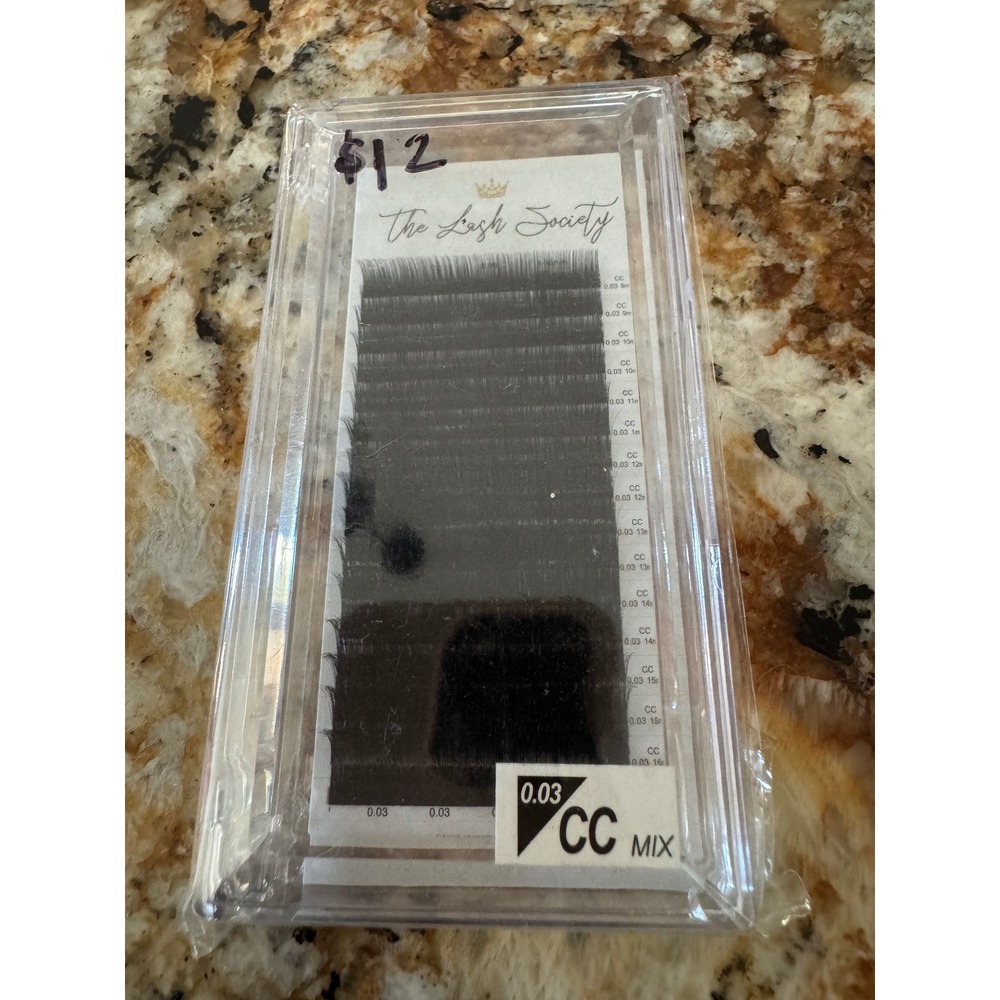 The Lash Society CC Curl 0.03 Mixed Volume Eyelash Extensions 8mm-16mm Tray